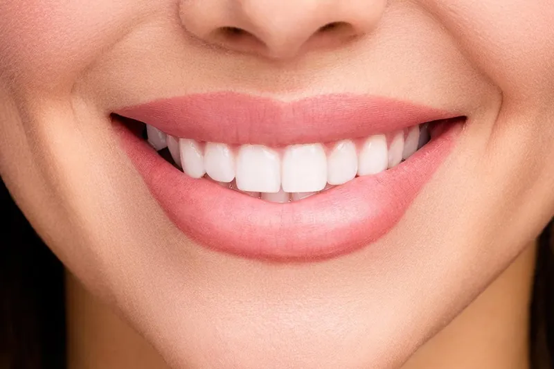 Close-up of a natural, healthy smile